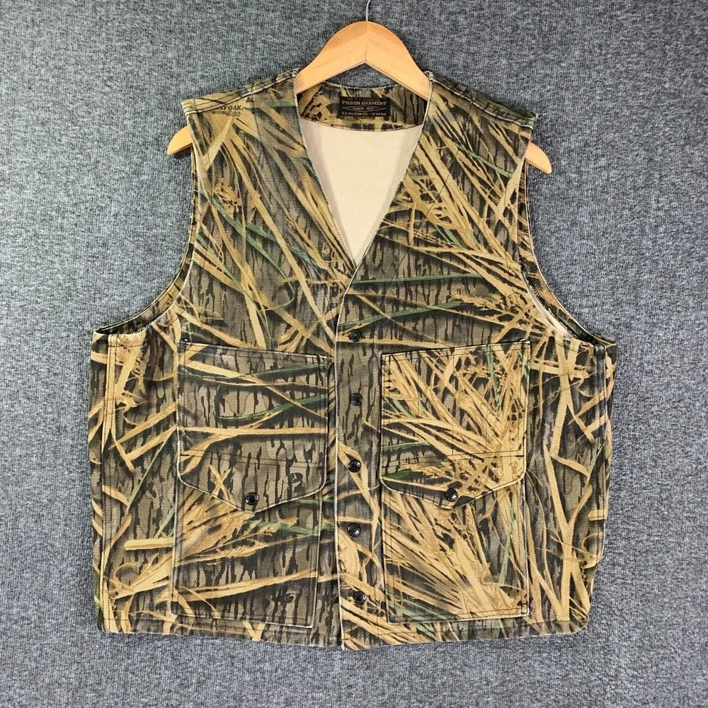 Cc Filson Vest Men Extra Large Camo Hunting Outdoor Lumberjack